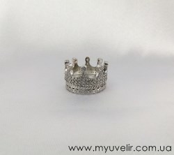 Кольцо корона из серебра
